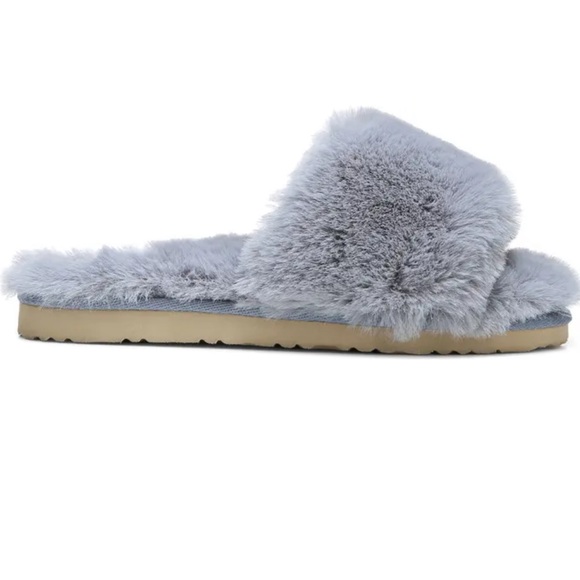 NWT Sam Edelman size 11 blue grey faux fur slipper/slide - Picture 3 of 11